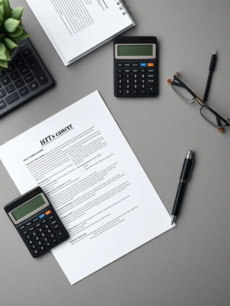 A clean, professional overhead shot of legal documents, a ca
